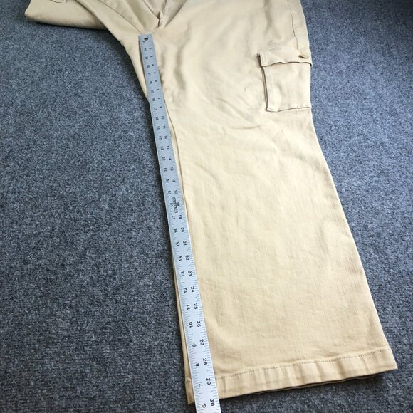 Judy Blue Jeans Womens 24W Beige Cargo Pockets Flap Pocket Wide Leg Garment Dyed - Picture 7 of 12